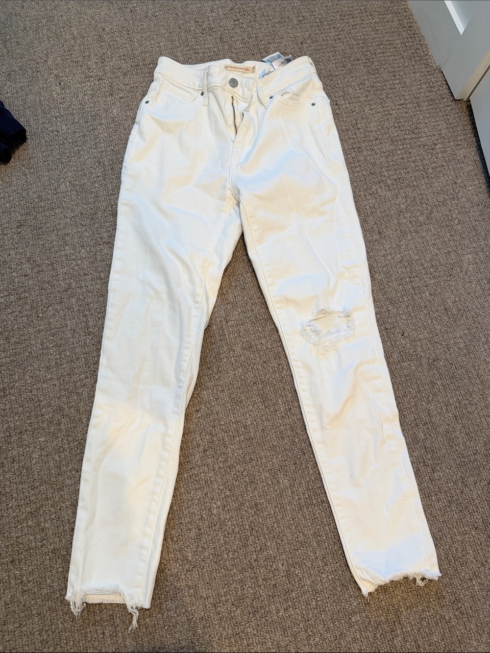 Levi's White Skinny Distressed Jeans